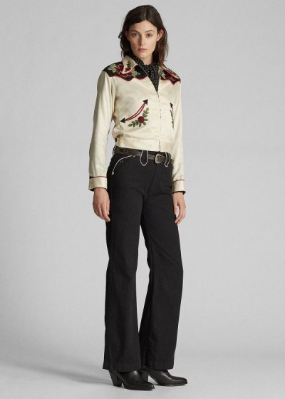 Ralph Lauren Mid-Rise Flare Western Bukser Dame Danmark (HZWKQ7954)